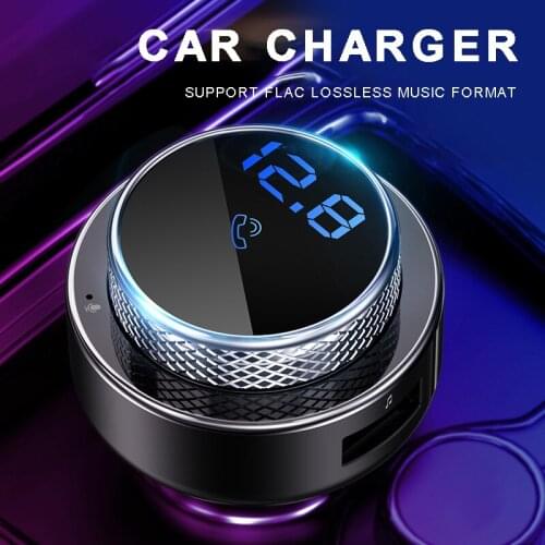 12-24 V Car Wireless FM Transmitter MP3 Handsfree Kit Player Dual USB Phone Charger Adapter Bluetooth 5.0 Car FM Transmitter