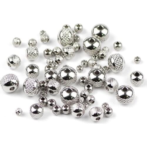 JHNBY Stainless steel Spacer beads ball 3/4/6/8MM Tire 200pcs Metal Round Loose beads for Jewelry bracelets making DIY Findings