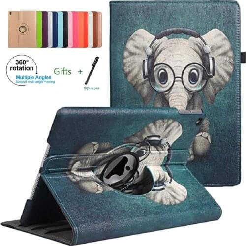 360 degree Rotatable case for iPad 5/6th generation protective cover,for iPad 9.7" Air2/1 2017/2018 with automatic sleep wake-up