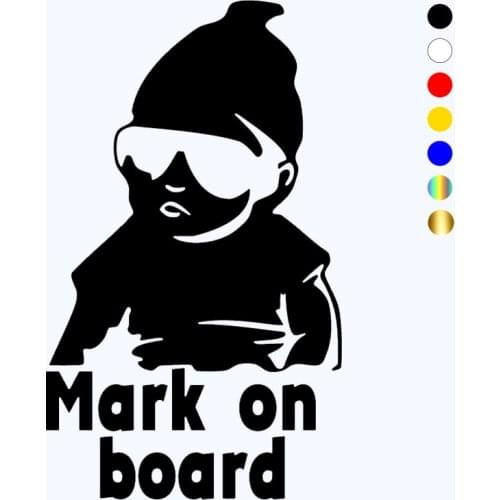 CK3189#12*20cm Mark on board reflective funny car sticker vinyl decal silver/black car auto stickers for bumper rear window