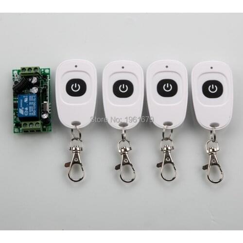 DC 12 V 1ch RF 315mhz wireless remote control switch 1 X receiver &4 X transmitter with one button