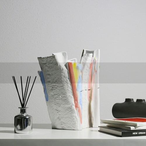 Modern Exhibition Hall Soft Decorations Home Flower Arrangement Sales Office Hand Painted Color Ceramic Art Vase Decoration