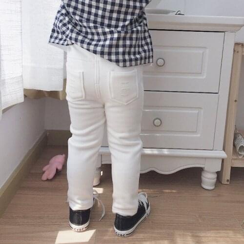 Baby Kids Pants Autumn Winter Plus Velvet Leggings For Girls Toddler Kids Trousers 1 2 3 4 5 Years Children Pants Skinny Pants