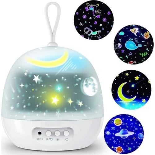Baby Night Light LED Decor Lamp Starry Sky Ocean Universe Night Light LED Rotating Projector Lamp Kids Bedroom