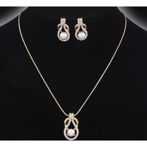Elegant Charm Wedding Bridal Rhinestone Crystal Necklace Earring Jewelry Set