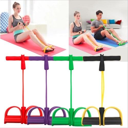 Resistance Bands Yoga Exercise Fitness Band 2/4 Tubes Rubber Loop Tube Bands Gym Pedal Exercise Pilates Yoga Indoor Sports