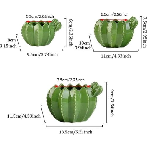 Cactus Ceramic Flower Pot Creative Plant Sculpture Craft Decoration Succulent Plant Pot Home Decor Accessories