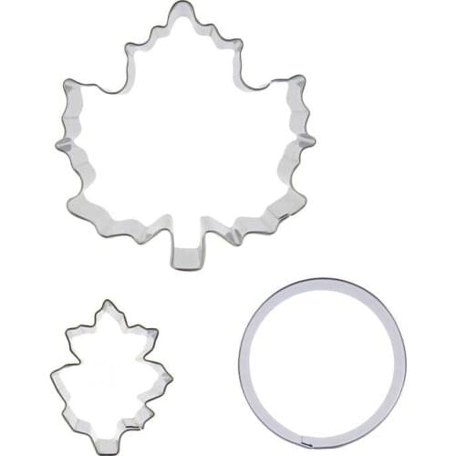 Maple leaves, small leaf, 6cm circle shaped 3 piece biscuit cutting molds, baking tools, cake decorating soft candy tools