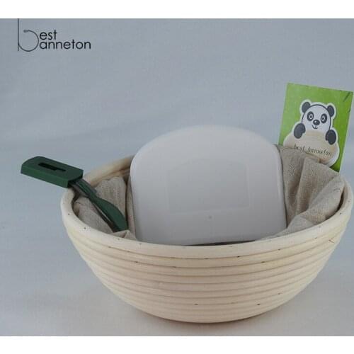 Banneton Proofing Basket , Perfect For Baking Bread, Set Includes, 10 Inch Banneton, Linen Liner, Dough Scraper and Bread Lame