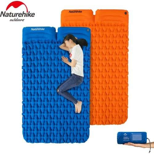 Naturehike Thick Camping Mat 1-2 Person Ultralight Inflatable Mattress Air bed Sleeping Pad Folding Air Mattress With Pillow