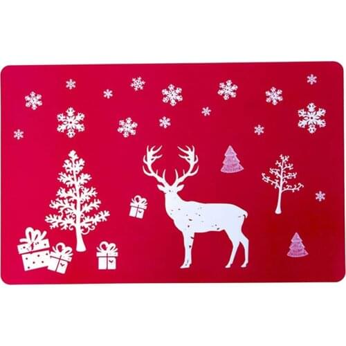 Red Christmas Mat Santa Claus Elk Floor Mat Xmas 2021 Merry Christmas Decor For Home Non-slip Doormat Kitchen Bathroom Decor