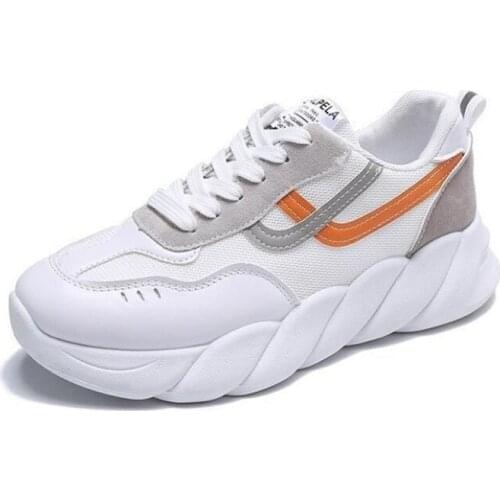 New womens sneakers fashion mesh stitching round head straps thick-soled lightweight comfortable casual shoes women