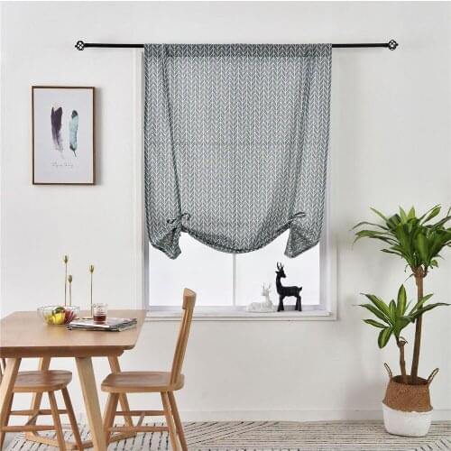 1.17M*1.6M (Wide*High) Geometric Cartoon Printing Lace Curtain For Living Room Kitchen Suplies