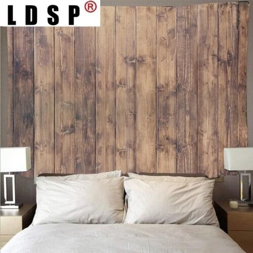 LDSP Retro Wood Plank Texture Cheap Tapestry Art Psychedelic Art Wall Hanging Beach Towel thin blanket Living Room Home Decor