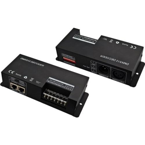 LED DMX512 3 Channel Decoder 5050 RGB Colorful Symphony Light Bar Controller 12-24V