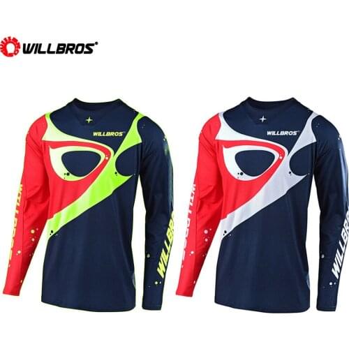 Willbros SE Jersey Scooter MX Dirt Bike Riding Summer Beta Navy T-shirt Motocross Motorbike Long Sleeve