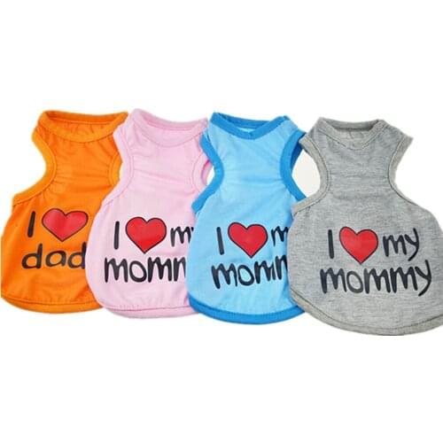 Cute Paw Printed Heart Love Design Small Dog Vest Clothes Summer Spring TShirts For Dogs Costume Puppy Dog Accessories Chihuahua