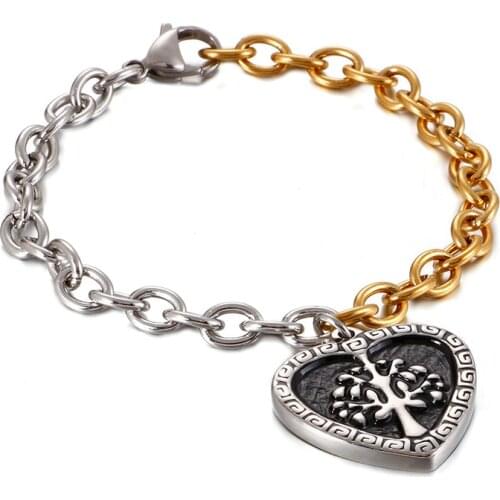 Fashionable Jewelry Black Tree Heart-shaped Ladies Gold O Word Bracelet