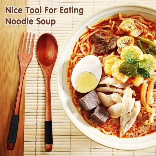 MLGB Wooden Spoons Forks Set Japanese Style Wooden Utensils Set for Eating Wood Flatware Set Reusable