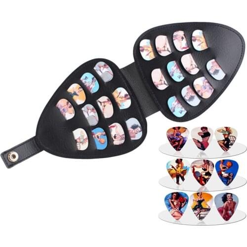 SOACH 22pcs PVC Guitar picks pictures random + black picks wallet Package Holder bass guitar part & accessories Wholesale