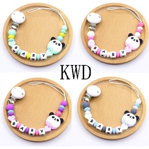New 4 Colors Silicone Baby Pacifier Clip Personalised Name Diy Pacifier Chain Baby Teething Holder Soother Chew Toy Dummy Clips