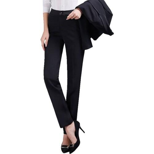 New spring formal trousers, womens suit pants, straight tube professional trousers, thin black large work pants