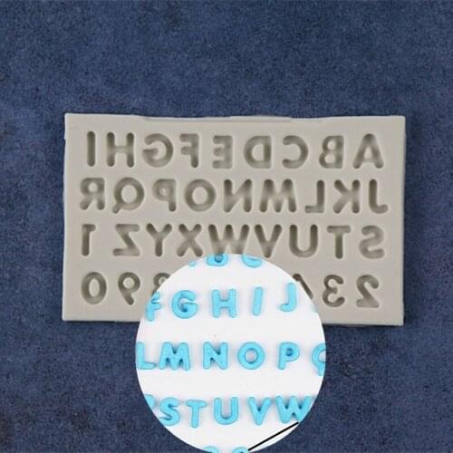 New Capital Letters With Numbers Fondant Cake Silicone Touch Chocolate Mold DIY Cake Baking Decoration Mold A1621
