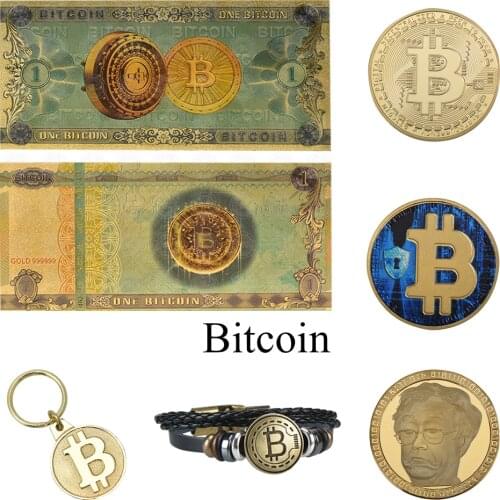 Wholesale One Bitcoin Gold Banknotes with Bit Coin Fake Money Paper BTC Gift Item for Banknote Collector Dropshipping
