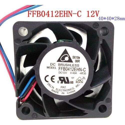2pcs Original DELTA FFB0412EHN-C 4028 40MM 40*40*28MM server fan Big power DC12V 0.4A 1U 2U Cooling fan with 3pin