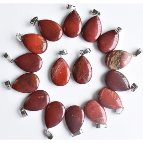 2020 Fashion Hot Sell high quality natural rainbow stone flat water drop pendants jewelry making charms 24pcs/lot wholesale free