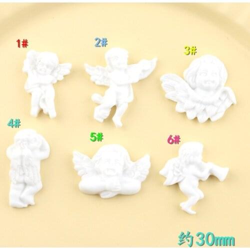 10pcs 30MM DIY resin cherub fairy angel charms pendants kawaii cabochon ornament craft decoration fashion jewelry making