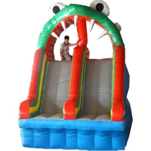Popular commercial inflatable land slide double slide for sale