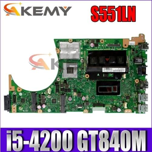 S551LN i5-4200 CPU 4GB RAM GT840M 2GB Mainboard REV 2.2 For ASUS K551L K551LB K551LN S551L S551LB R553L Laptop Motherboard