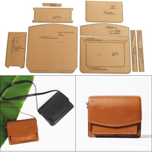 DIY Sewing Stencil Leather Square Crossbody Bag Acrylic Template Leather Shoulder Bag Kraft Paper Pattern DIY Drawing Mold