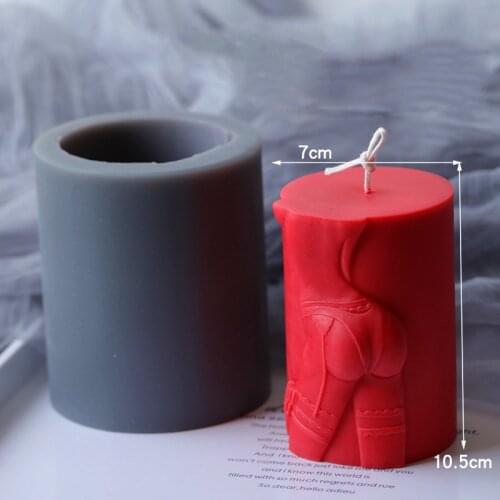 Sexy Girl Body Candle Silicone Mold Cylinder Handmade Sexy Candle Making Wax Mold Silicone Sexy Temptation Woman Candle Molds
