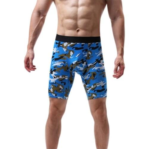 Sexy Long Boxers Mens Plus Size Shorts Underpants Mens Fashion Large Size Boxers Male Camouflage Cotton Underwear Fat 5XL