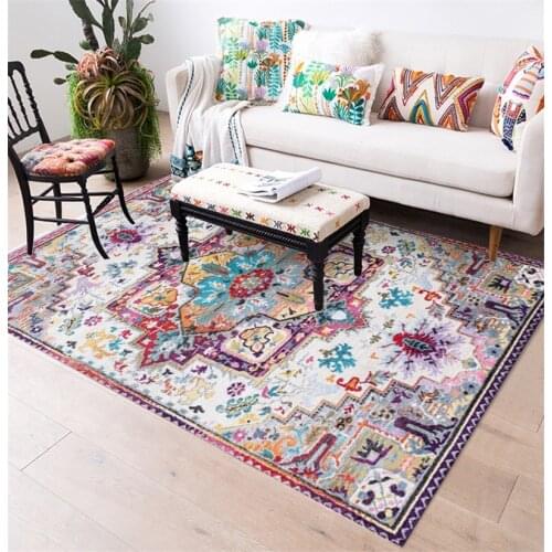 Nordic Bohemian Turkish carpet colorful European flower kids bedroom living room large size rugs parlor kitchen hallway tapete