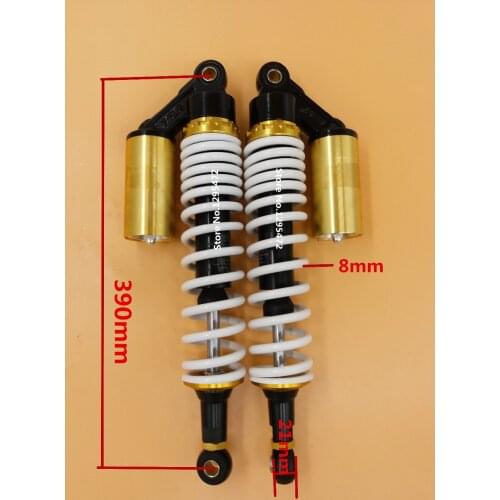 Universal 8mm spring 390mm motorcycle REAR AIR/NITROGEN CELL SHOCK ABSORBERS for Honda Yamaha suzuki kawasaki atv BLACK&WHITE