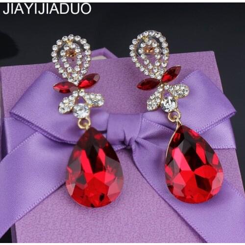 Jiayijiaudo Womens Jewelry Earrings Crystal Jewelry for Wedding Bridal Clothing Accessories Earrings dropshipping