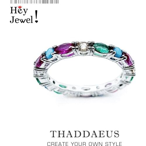 Colorful Stones Royal Ring,Europe Style Bridal Sets Glam Fashion Good Jewelry For Women,2018 Gift In 925 Sterling Silver