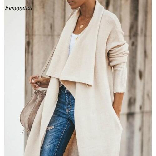 Winter Womens Bohemian Long Sweater Cardigan Womens Knitwear Lapel Stand Collar Holiday Oversized Cardigan