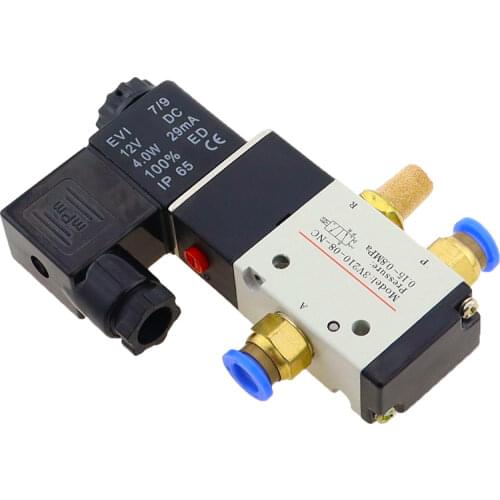 1/8'' Ports 3V210-06 2 Positions 3 Ways Pneumatic Solenoid Valve DC 12V 24V AC 110V 220V