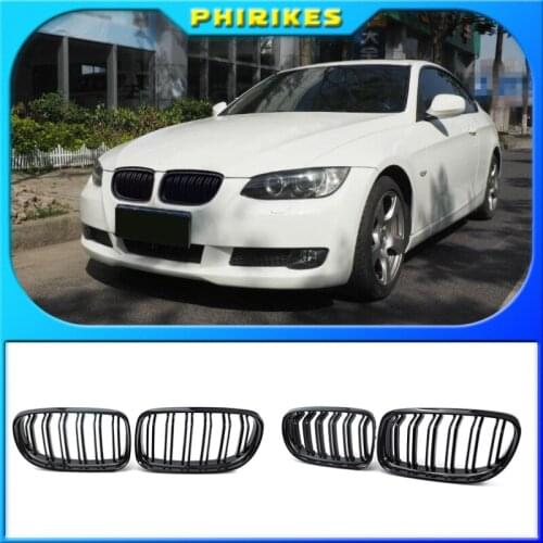 1 Pair Gloss/Matte Black M-Color Kidney Front Grille Auto Racing Grille for BMW E90 E91 LCI 325i 328i 335i 2009 2010 2011