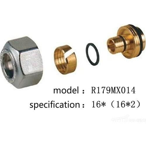 1pcs manifold adapter brass adapter for floor heating manifold connect 16mm aluminum plastic pipe