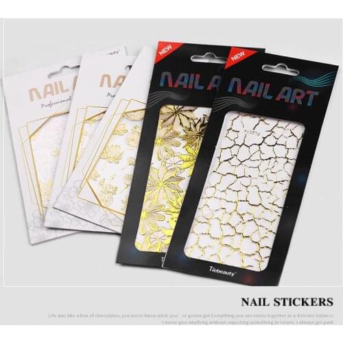 1pcs hot stamping 3D nail applique wave line design glue metal sticker nail art decal nail art decoration AE016