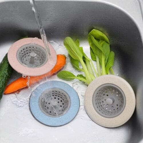 1 Pc Silicone Wheat Straw Kitchen Sink Filter Screen Floor Drain Hair Stopper Hand Sink Plug Bath Catcher Sink Strainer
