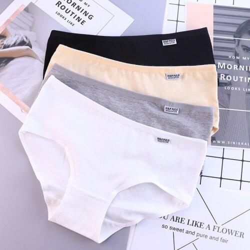 4 Pcs/lot Sexy Panties Underwear Women Cotton Solid Briefs Underpant Calcinhas Girls Panty Seamless Panties Sexy Lingeries Boxer