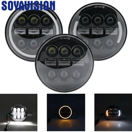 5.75 inch Led headlight halo Ring white DRL Angel eye For Sportster Touring - Super Glide Dyna Sportster Motor 5 3/4"Headlamp