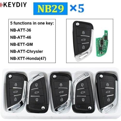 5Pcs/Lot NB29 Multi-functional Universal Remote Control Car Key for KD900 KD900+ URG200 KD-X2 KD Remote 5 Functions In One Key