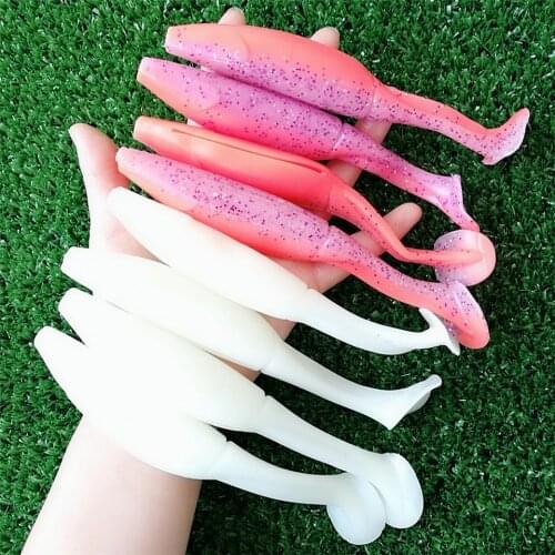 Noeby New hot 8pcs 23G 15CM big T tail soft worms crank hook jig soft baits shad silicone artificial baits fishing fish lures